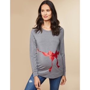 Motherhood Maternity Christmas Bow Sweater